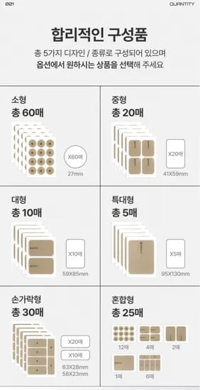 원적외선 근육 관절 패치 4종세트(소중대특대) 총95매 (23520원/무배)