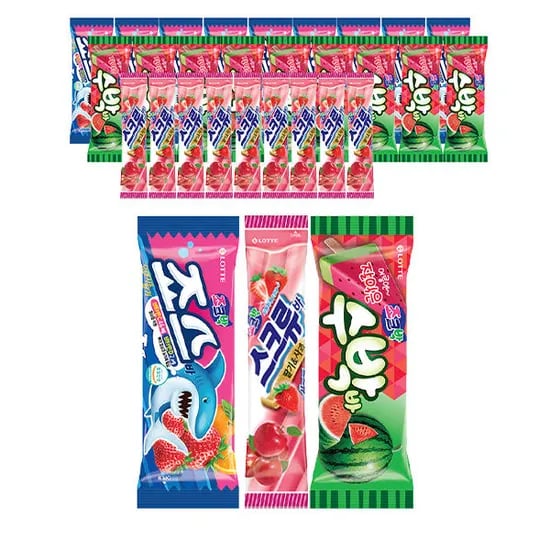 롯데웰푸드 스크류바, 80ml, 10개 + 죠스바, 80ml, 10개 + 수박바, 80ml, 10개 (11,970원/무료 배송)