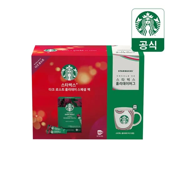 스타벅스 프리미엄 파우더커피 다크 90T 홀리데이 기획팩 (16,470원/무료)