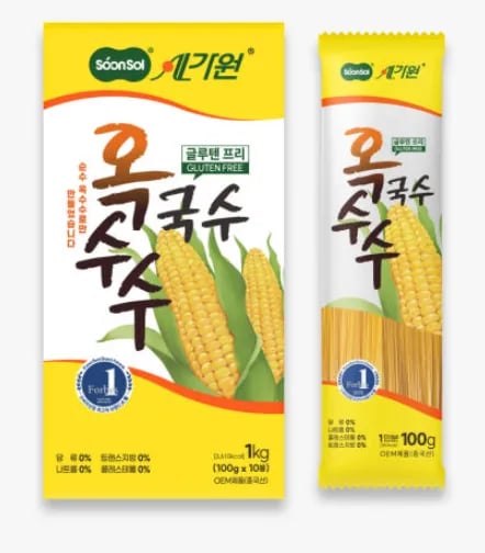 순솔가원 100% 옥수수국수 1kg 10봉 1박스