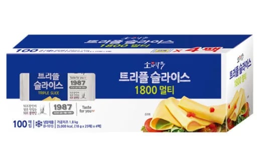 소와나무 트리플 슬라이스 치즈 1.8kg 1개 100매