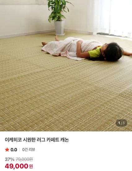 이케히코 시원한 러그 카페트 캐논