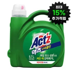 액츠 수퍼클린 액체세제 찌든때 겸용 5.7L
