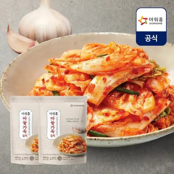 아워홈 마늘 가득 김치 400g 2팩