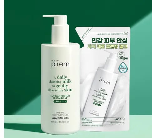 세이프 미 릴리프 모이스처 클렌징 밀크 대용량 500ml+리필100ml
