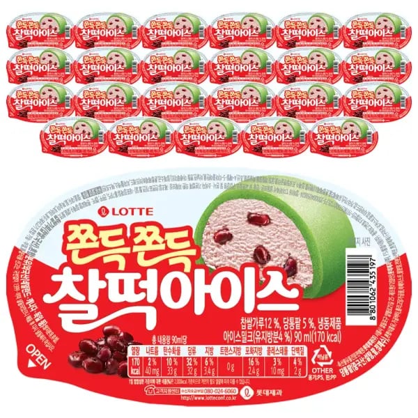 롯데 찰떡아이스 90ml 24개