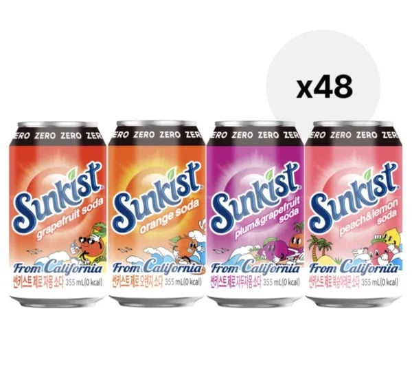 썬키스트 제로소다 355ml 48입