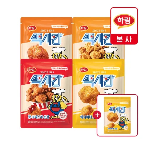 맥시칸 치킨 350g 4봉 허니버터 순살 500g