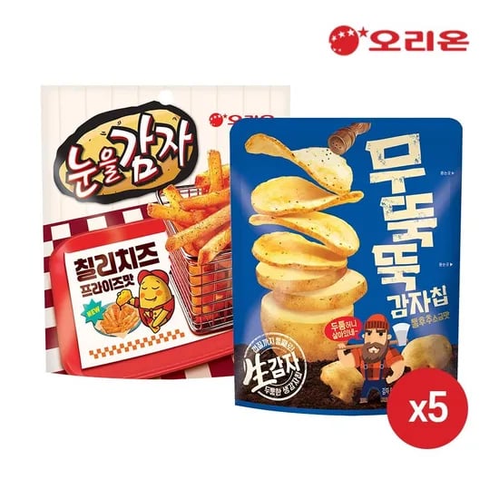 무뚝뚝감자칩 5개 눈을감자 칠리치즈 프라이즈 5개