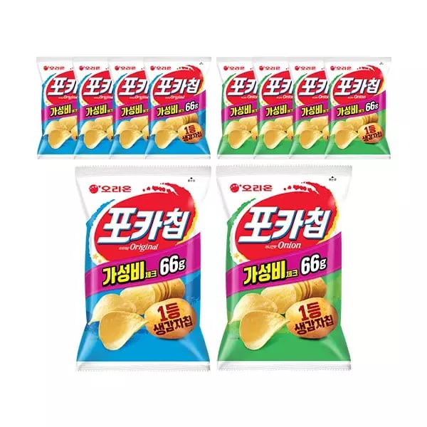 오리온 포카칩 오리지널 66g, 5개 + 어니언 66g, 5개 (티멤10,920원) (무료)