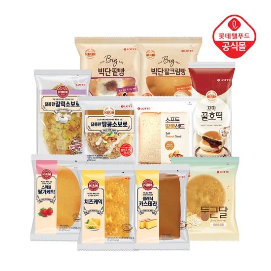 롯데웰푸드 기린빵 11종 10개 골라담기