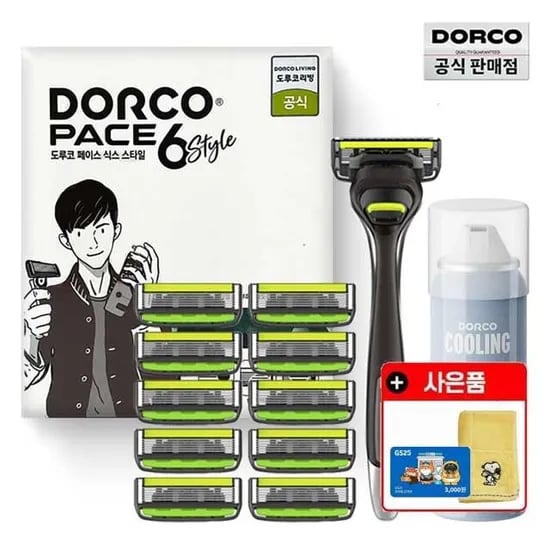 도루코 페이스6 (면도기+날11입+74ml폼)+GS 3천원+수건 (22,790원) (무료)