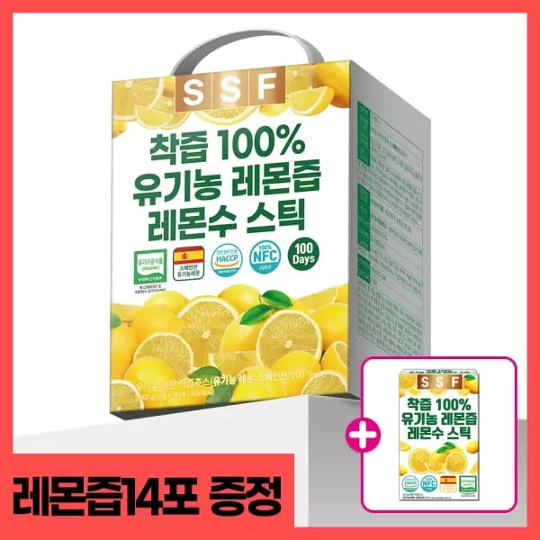 순수식품 착즙100% 유기농 레몬즙 1박스(100포) 실속형 NFC 레몬수 (25900원,무료배송)