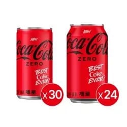 코카콜라 제로 350ml 24CAN + 코크제로 190캔 30입 (22,140원) (무료)