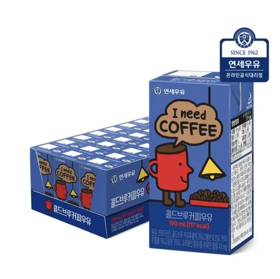 연세우유 콜드브루 커피우유 멸균우유 190ml x 24팩 (9,500원) (무료)