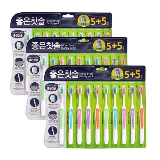 좋은칫솔 초극세모 10입+10입+10입+사은품 칫솔4입 (8,900원) (무료)
