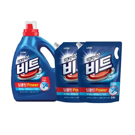 비트 딥클린 파워 액체세제 일반 용기 3L 1개 + 일반드럼겸용 리필 2L 2개 외 다양