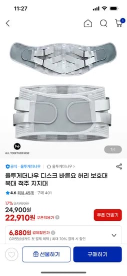 허리 보호대