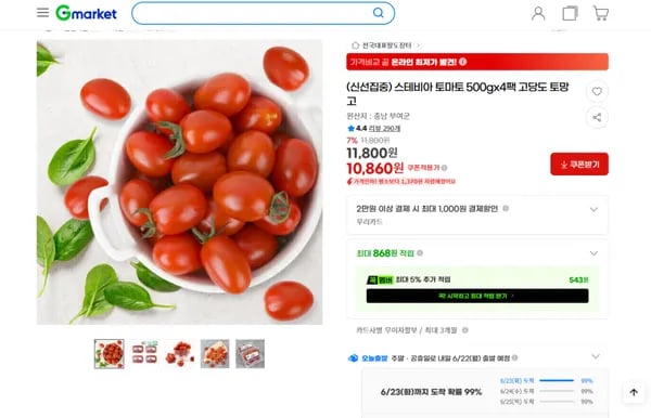 스테비아 토마토 500g 4팩