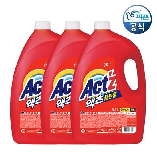 액츠 세탁세제 클린젤 3.1L 3개 (17,900원/무료 배송)
