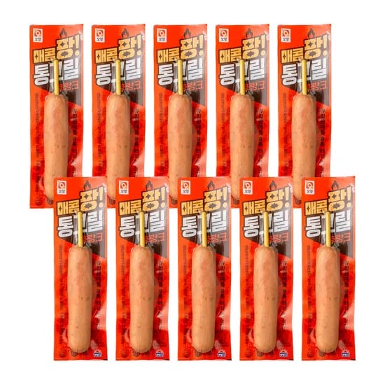 국내산 돈육 87% 통그릴후랑크 핫바 소세지 매콤팡 70g 10개 (6,900원/네멤무료배송)