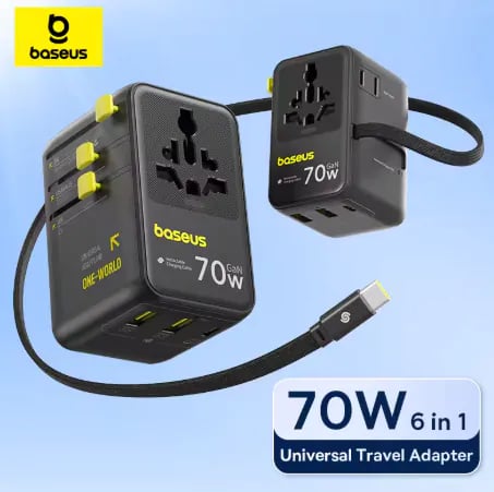 Baseus GaN 충전기 범용 여행용 어댑터 내장 70W (33,148원) (무료)