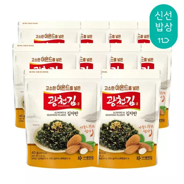 광천김 고소한 아몬드 김자반 40g x 10봉 (T멤9,370원) (무료)