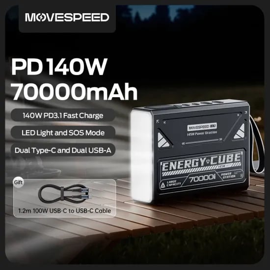 MOVESPEED 70000mah 140w 보조배터리 (46불)