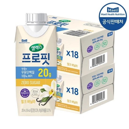 셀렉스 프로핏 우유단백질 250ml 36입 밀크바닐라/모카초콜릿