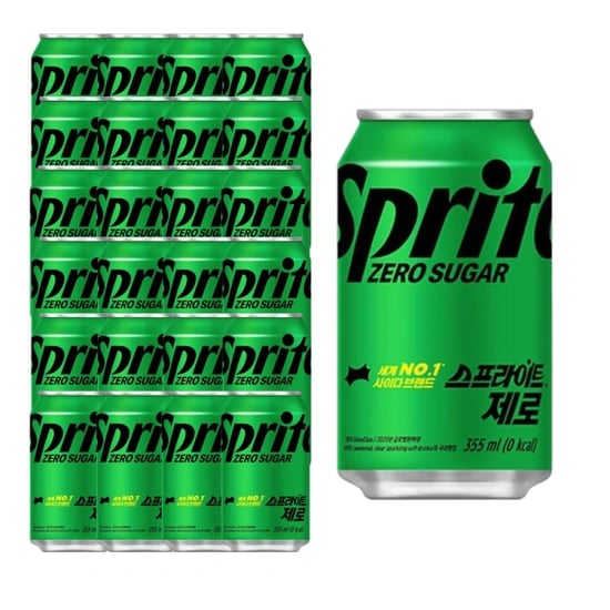 스프라이트 제로 355ml x  24개입 (12,140원 / 무료배송)
