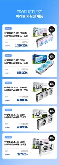 시원하게, 빛나게, 강하게!, 이엠텍 지포스 RTX™ 미라클 화이트 시리즈 특가 이벤트 진행!