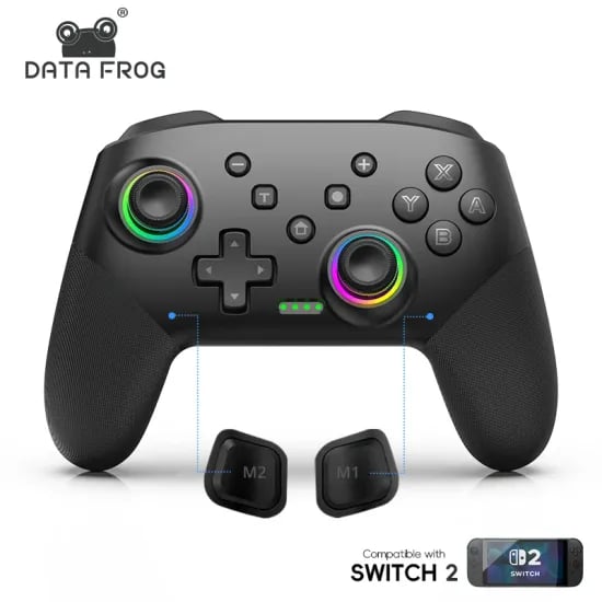 DATA FROG 무선 스위치 프로 컨트롤러 스위치 2용 PC 게임 패드용 OLED 프로그래밍 가능 조이스틱