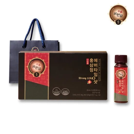 려원담 6년근 홍삼정 에버타임 스트롱샷 10입+쇼핑백