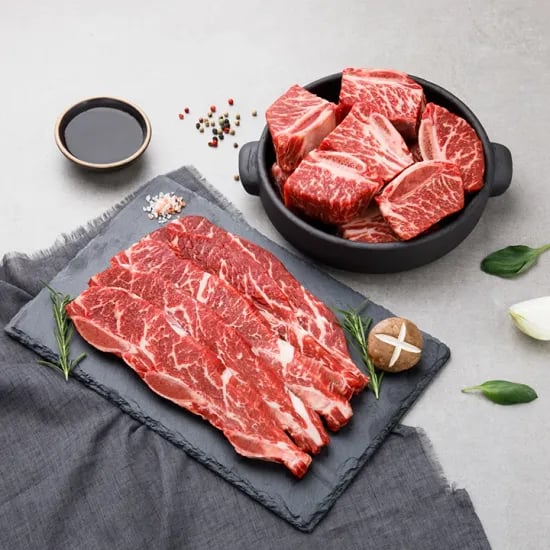 블랙앵거스 꽃갈비 LA갈비 소고기 1kg