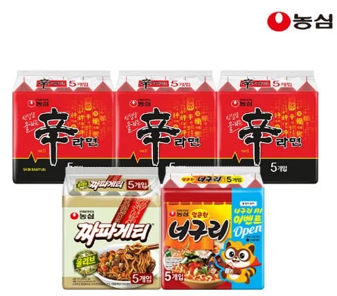농심 신라면 15개 짜파게티 5개 너구리 5개