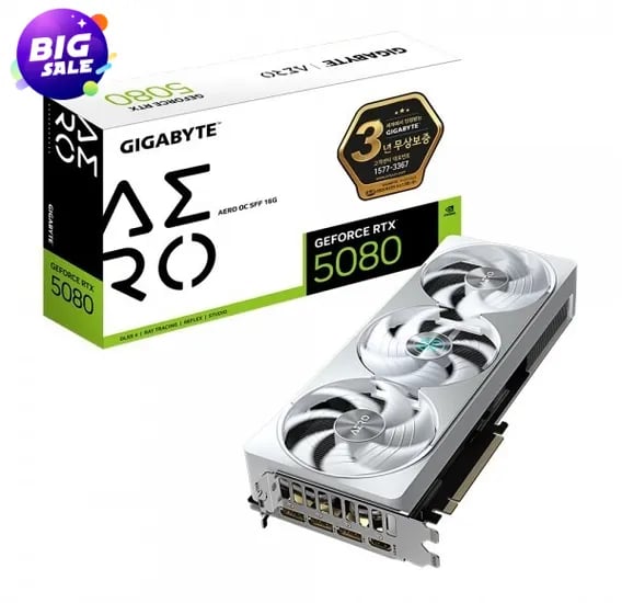 GIGABYTE 지포스 RTX 5080 AERO OC SFF D7 16GB