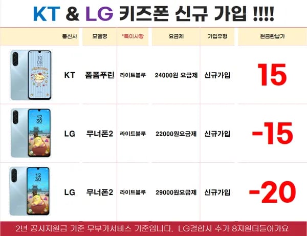 폰슐랭샵X 엘지티샵 X 쿨앤조이 ! LG아이폰17 이동 61000원요금제 특가 무방문  특가안내~~!!