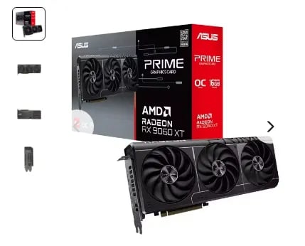 ASUS PRIME 라데온 RX 9060 XT OC D6 16GB 대원씨티에스(국내)(무배)