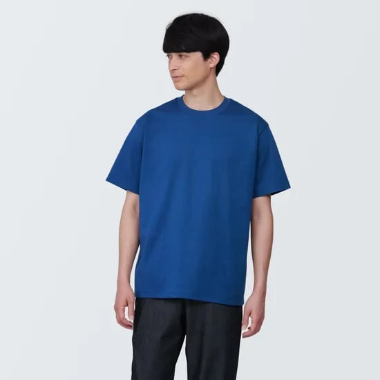 무인양품 저지 크루넥 오렌지 보더 4900원, 서커 헨리넥
