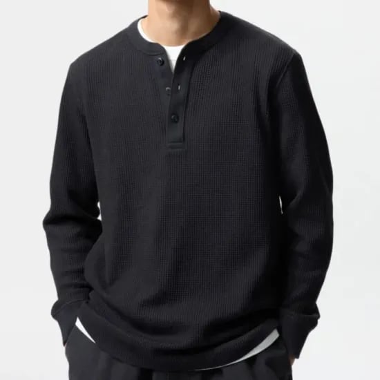 유니클로 와플 헨리넥