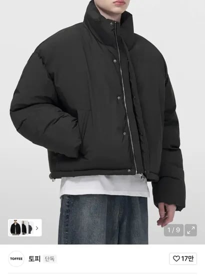 토피 크롭 패딩 점퍼