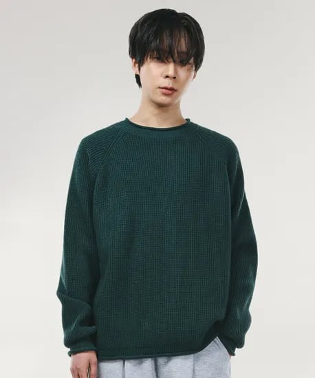 시그니처 레글런 크루넥 니트