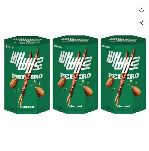 빼빼로 오리지널 아몬드 4봉 3개