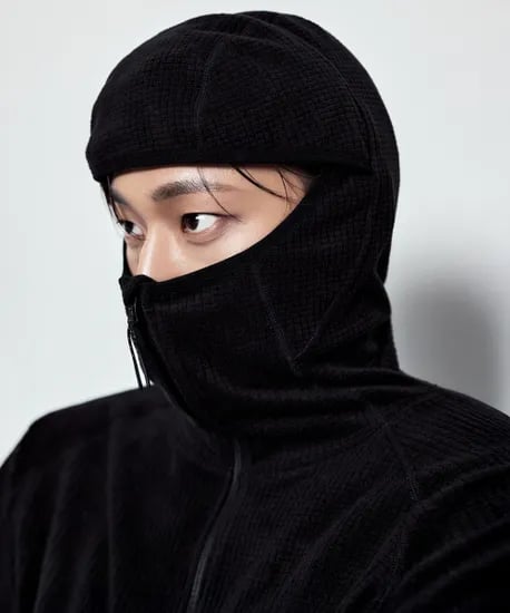 시티 레저 그리드 폴라 플리스 바라클라바 후디드 집업