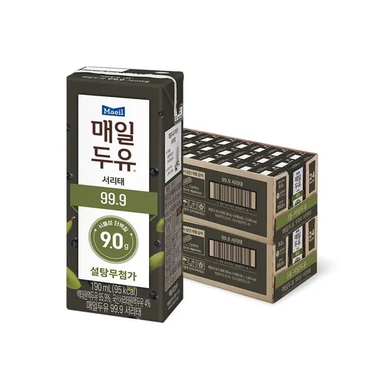 매일두유 99.9 서리태 저당두유 190ml 48팩
