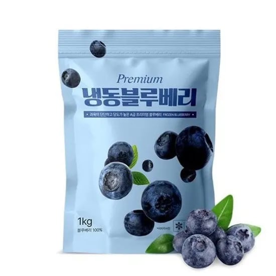깨끗이 씻어 나온 냉동 블루베리 1kg 2봉