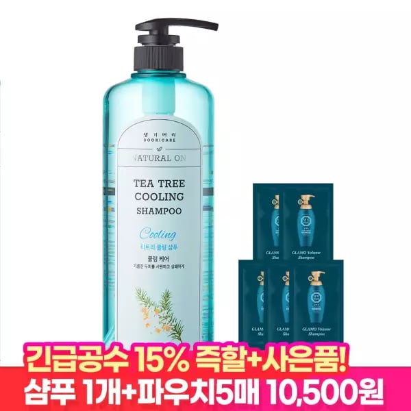 댕기머리 허벌 티트리 쿨링 샴푸 1000ml+샴푸 5매