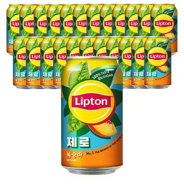 립톤 제로 아이스티 복숭아 355ml캔, 24개