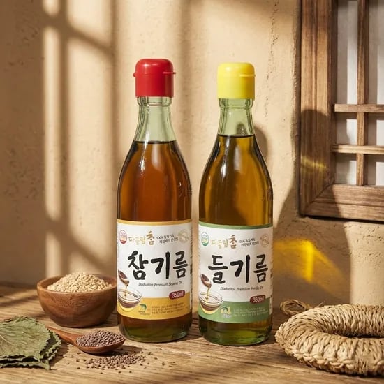 100퍼 통참깨 참기름 350ml x 2병