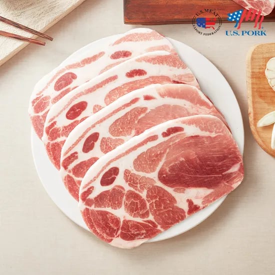 미트엔조이 목전지 구이용 제육용 찌개용 왕목살 2kg 돼지고기 미국산 [원산지:미국]